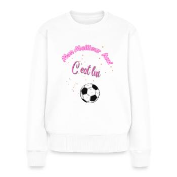 Mon Meilleur Ami c'est lui - Pull Premium bio Femme - blanc - Devant - Julia (174cm)