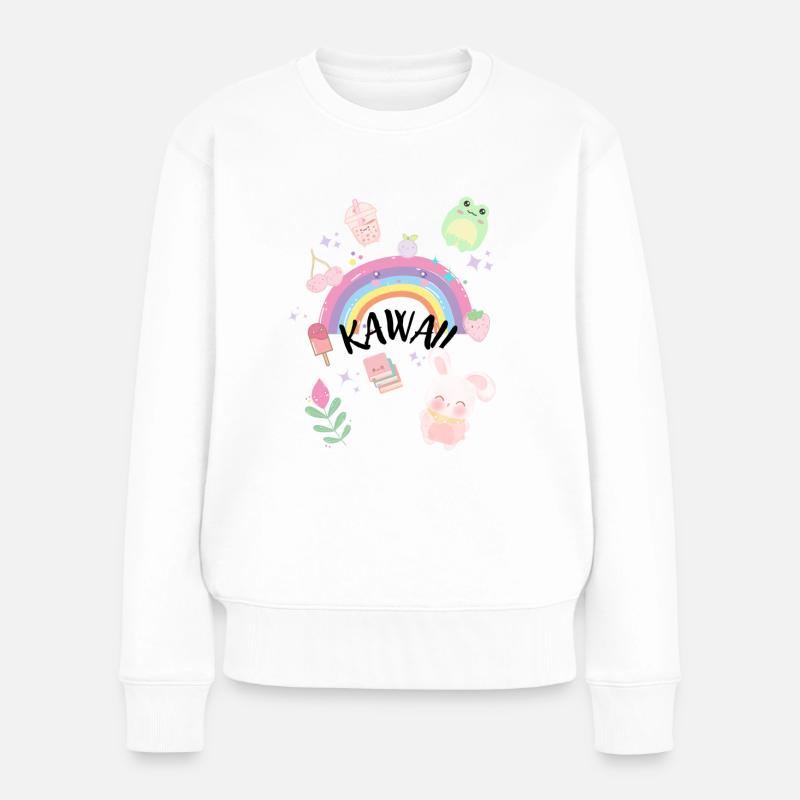 KAWAII Cluster - Frauen Premium Bio Pullover - Weiß