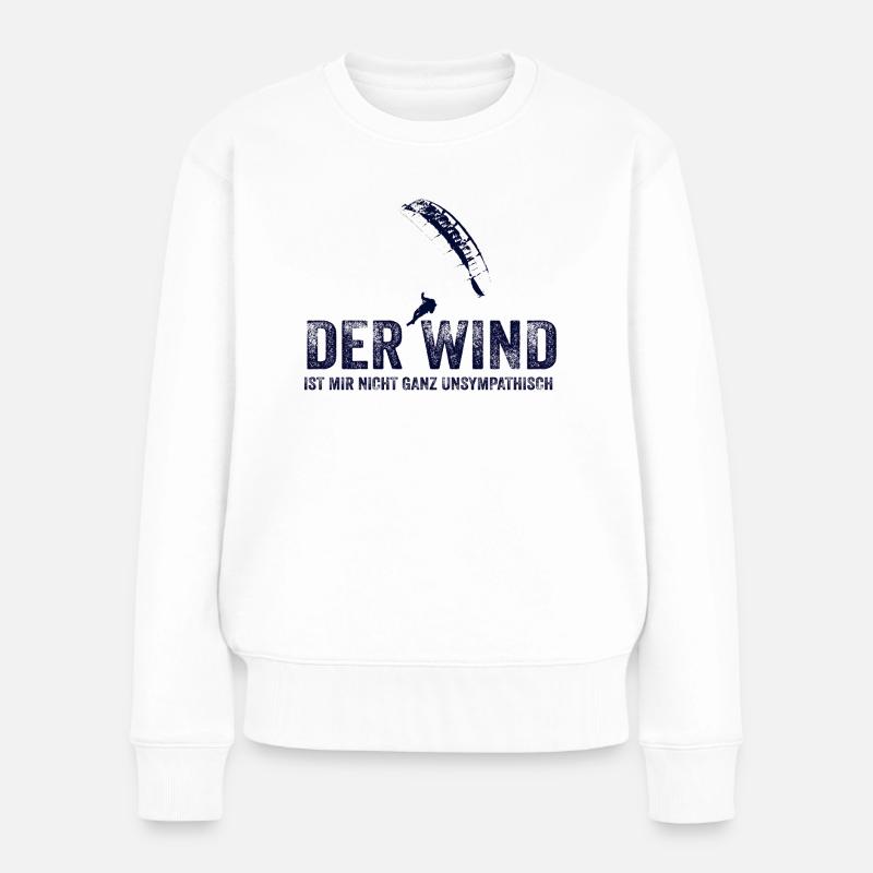 Der Wind ist mir nicht ganz unsympathisch - Frauen Premium Bio Pullover - Weiß