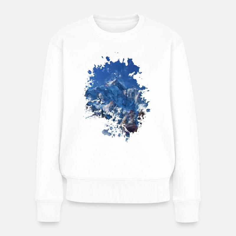 Berg - Frauen Premium Bio Pullover - Weiß
