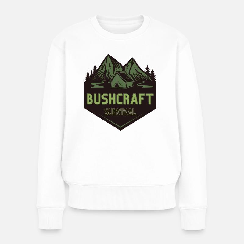 Bushcraft survival - Frauen Premium Bio Pullover - Weiß