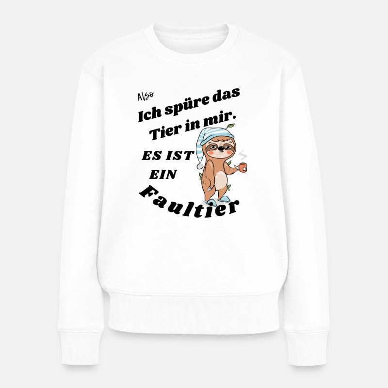Spüre das Tier in mir. - Frauen Premium Bio Pullover - Weiß