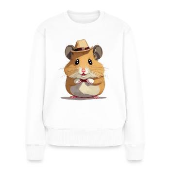 Hamster - Frauen Premium Bio Pullover - Weiß - Vorne - Julia (174cm)