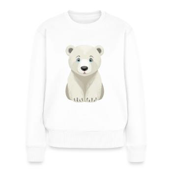 Ours polaire mignon - Pull Premium bio Femme - blanc - Devant - Julia (174cm)