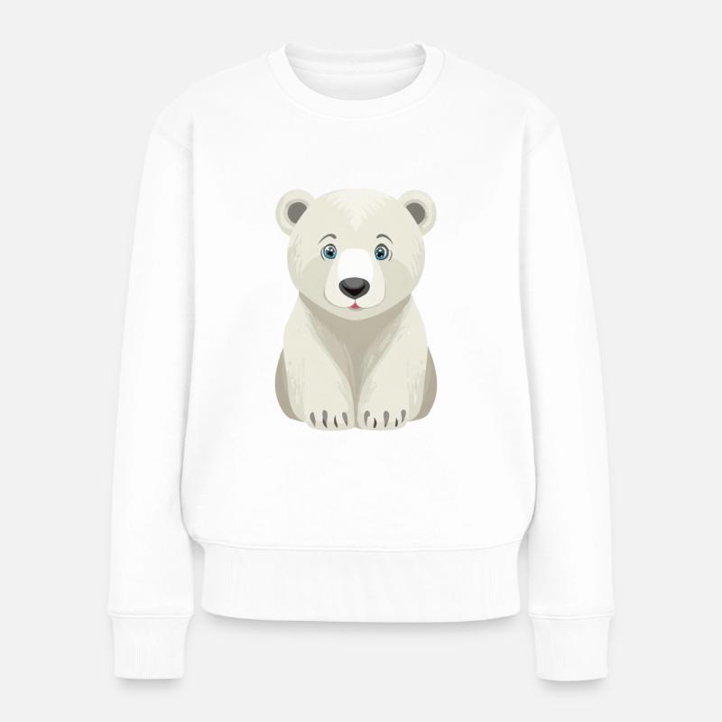 Niedlicher Eisbär - Frauen Premium Bio Pullover - Weiß