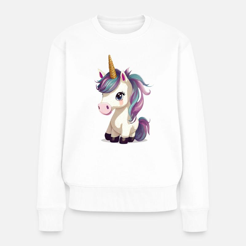 Einhorn - Frauen Premium Bio Pullover - Weiß