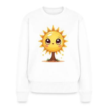 Sonne passend zum Sommer - Frauen Premium Bio Pullover - Weiß - Vorne - Julia (174cm)