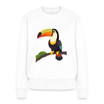 toucan mignon - Pull Premium bio Femme - blanc - Devant - Julia (174cm)