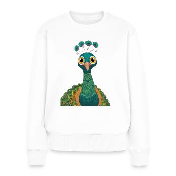 Peacock - Women's Premium Organic Jumper - white - Front - Julia (174cm)