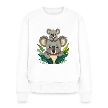 Niedlicher Koala im Urwald - Frauen Premium Bio Pullover - Weiß - Vorne - Julia (174cm)