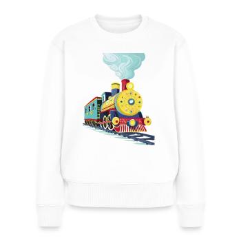 Eine niedliche Lokomotive - Frauen Premium Bio Pullover - Weiß - Vorne - Julia (174cm)