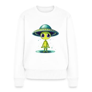 Alien - Frauen Premium Bio Pullover - Weiß - Vorne - Julia (174cm)