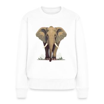 Éléphant - Pull Premium bio Femme - blanc - Devant - Julia (174cm)