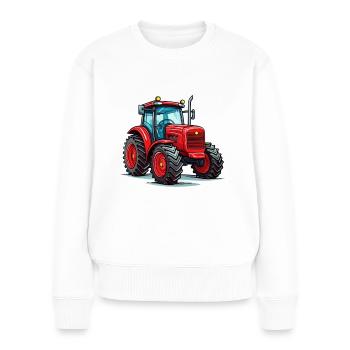 Roter Traktor - Frauen Premium Bio Pullover - Weiß - Vorne - Julia (174cm)