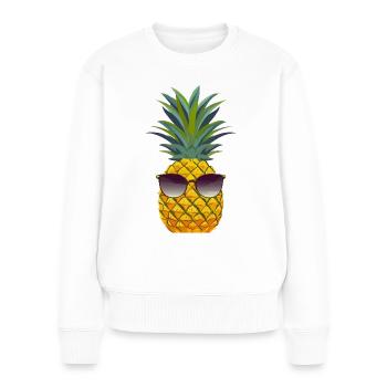 Pineapple with sunglasses - Women's Premium Organic Jumper - white - Front - Julia (174cm)