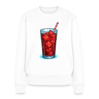 Verre de cola avec glaçons - Pull Premium bio Femme - blanc - Devant - Julia (174cm)