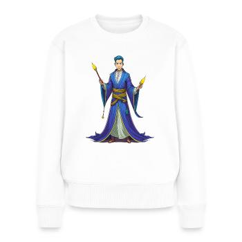 Sorcier chinois - Pull Premium bio Femme - blanc - Devant - Julia (174cm)