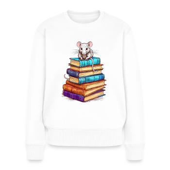 Leseratte - Frauen Premium Bio Pullover - Weiß - Vorne - Julia (174cm)