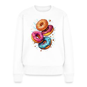 Flying donuts - Women's Premium Organic Jumper - white - Front - Julia (174cm)
