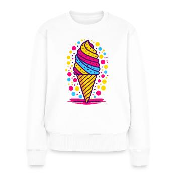 Moderne Eis Illustration in bunten Farben - Frauen Premium Bio Pullover - Weiß - Vorne - Julia (174cm)