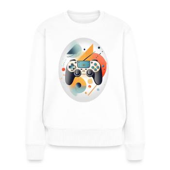 Manettes pour jeux vidéo - Pull Premium bio Femme - blanc - Devant - Julia (174cm)