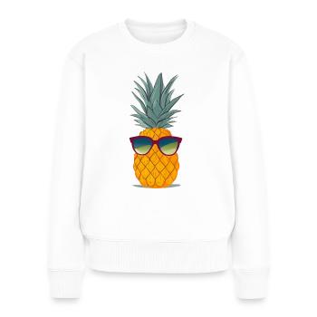 Pineapple with sunglasses - Women's Premium Organic Jumper - white - Front - Julia (174cm)