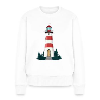 Leuchtturm - Frauen Premium Bio Pullover - Weiß - Vorne - Julia (174cm)