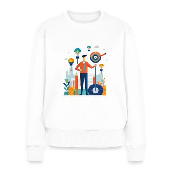 Affaires et marketing - Pull Premium bio Femme - blanc - Devant - Julia (174cm)