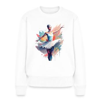 An abstract ballet dancer - Women's Premium Organic Jumper - white - Front - Julia (174cm)