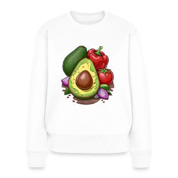 Avocados and ingredients for guacamole - Women's Premium Organic Jumper - white - Front - Julia (174cm)
