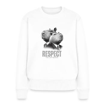Respect the capybaras - Women's Premium Organic Jumper - white - Front - Julia (174cm)