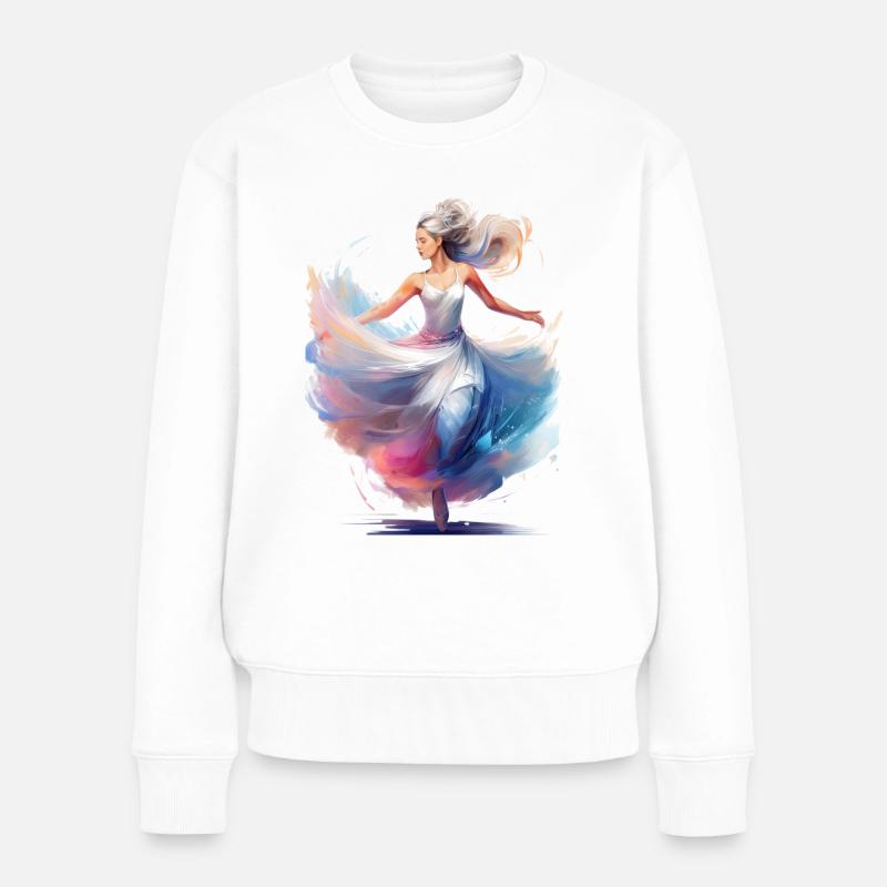Tänzerin - Frauen Premium Bio Pullover - Weiß