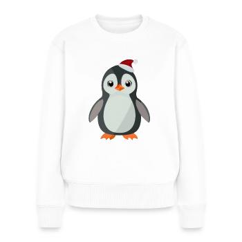 Pingouin pour Noël - Pull Premium bio Femme - blanc - Devant - Julia (174cm)