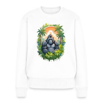 Gorilla in the jungle - Women's Premium Organic Jumper - white - Front - Julia (174cm)