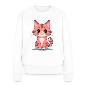 Kawaii Cat - Women's Premium Organic Jumper - white - Front - Julia (174cm)