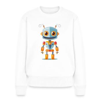 Roboter - Frauen Premium Bio Pullover - Weiß - Vorne - Julia (174cm)