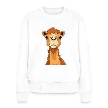 Chameau mignon - Pull Premium bio Femme - blanc - Devant - Julia (174cm)