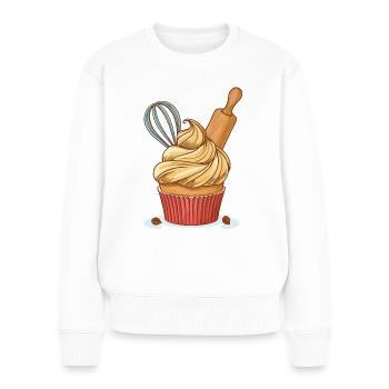 A cupcake for all hobby bakers - Women's Premium Organic Jumper - white - Front - Julia (174cm)