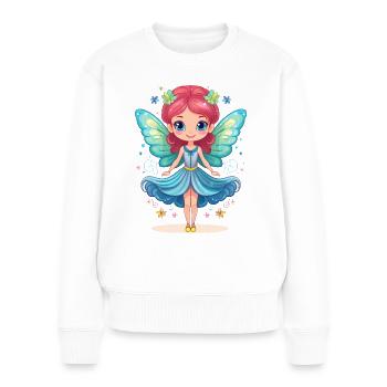 Niedliche Fantasy Fee - Frauen Premium Bio Pullover - Weiß - Vorne - Julia (174cm)