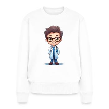 Arzt oder Doktor - Frauen Premium Bio Pullover - Weiß - Vorne - Julia (174cm)