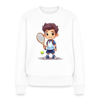 Joueur de tennis jouant au tennis - Pull Premium bio Femme - blanc - Devant - Julia (174cm)