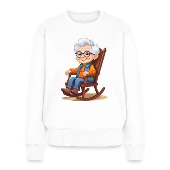 Granny in a rocking chair - Women's Premium Organic Jumper - white - Front - Julia (174cm)