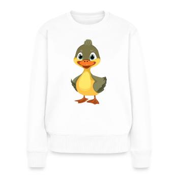 Illustration de poussin de canard - Pull Premium bio Femme - blanc - Devant - Julia (174cm)