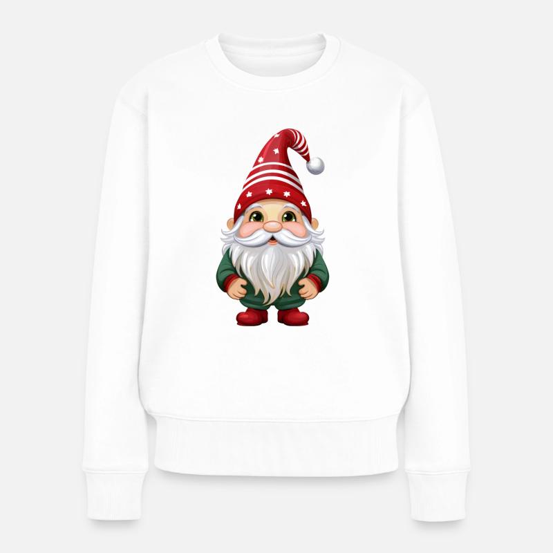 Gnom, Kobold oder Wichtel zu Weihnachten - Frauen Premium Bio Pullover - Weiß