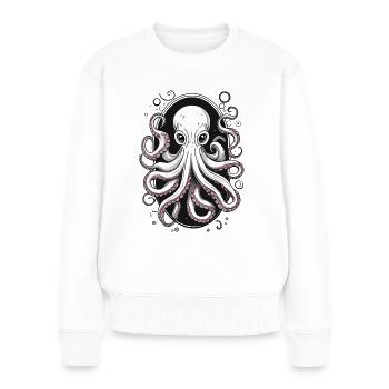 Oktopus - Frauen Premium Bio Pullover - Weiß - Vorne - Julia (174cm)