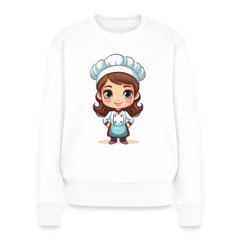 Bäckerin oder Köchin - Frauen Premium Bio Pullover - Weiß - Vorne - Julia (174cm)