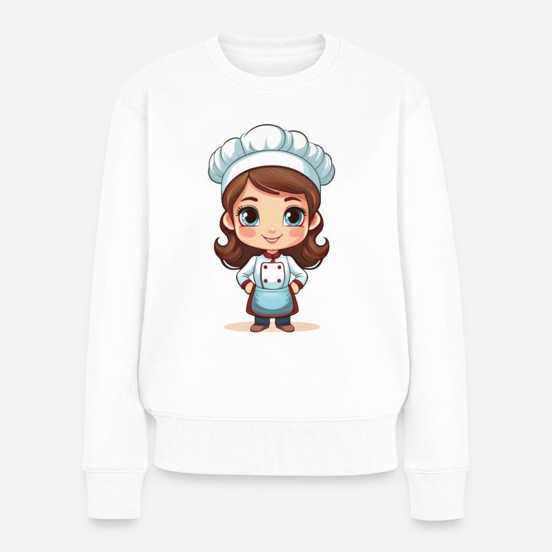 Bäckerin oder Köchin - Frauen Premium Bio Pullover - Weiß