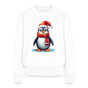 Penguin at Christmas and in winter - Women's Premium Organic Jumper - white - Front - Julia (174cm)