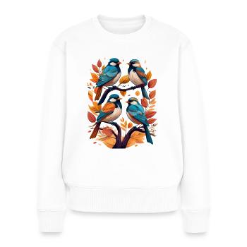 Birds on a branch - Women's Premium Organic Jumper - white - Front - Julia (174cm)