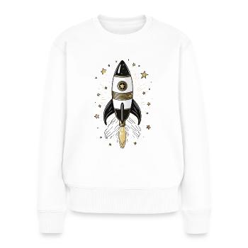 Fusée - Pull Premium bio Femme - blanc - Devant - Julia (174cm)